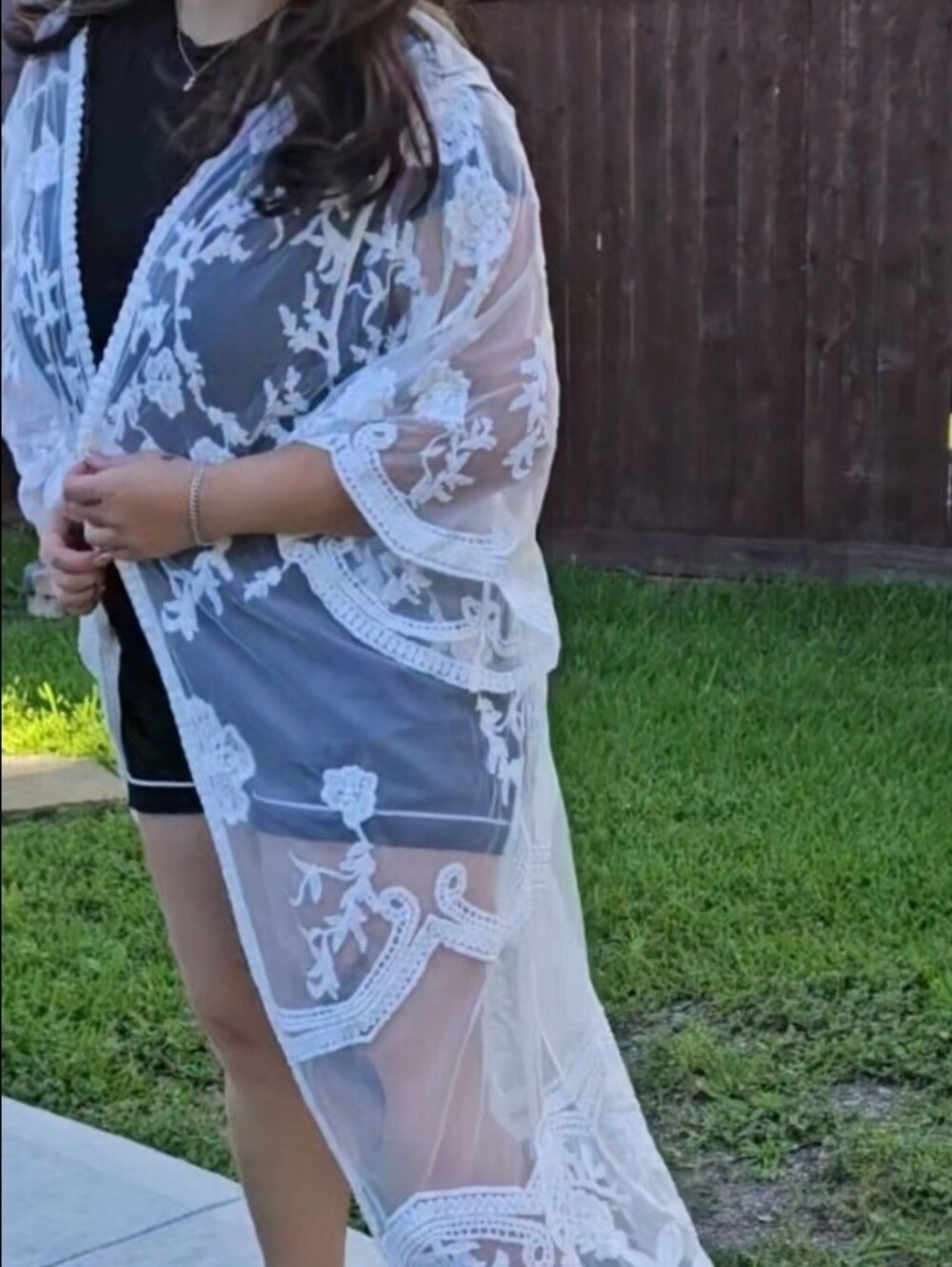 Sheer Embroidered Floral Overlay
